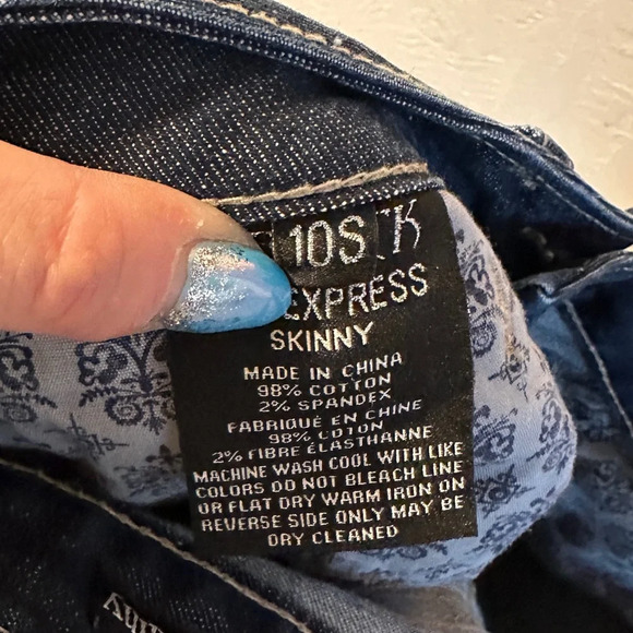 ReRock For EXPRESS Skinny Distressed Denim Jeans Stretch Women's Size 10S. - Picture 6 of 8